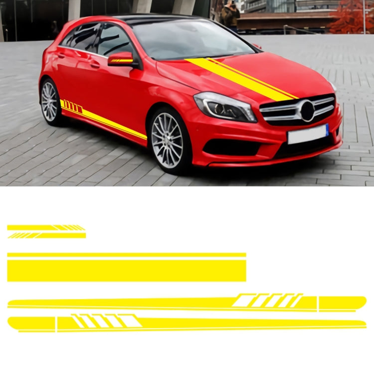 5 in 1 Car Styling Stripe Hood PVC Sticker Auto Decorative Sticker (Yellow) - Decorative Sticker by PMC TechLife | Online Shopping South Africa | PMC TechLife | Buy Now Pay Later Mobicred