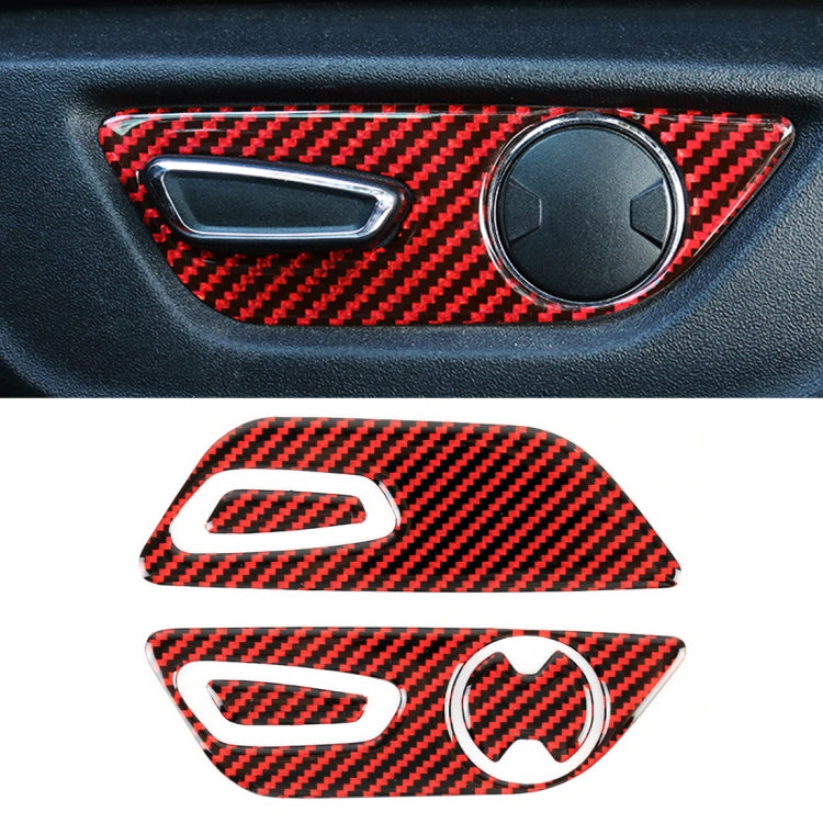 5 in 1 Car Carbon Fiber Seat Adjustment Button Decorative Sticker for Ford Mustang 2015-2020, Left-hand Drive - Car Interior Mouldings by PMC Jewellery | Online Shopping South Africa | PMC Jewellery | Buy Now Pay Later Mobicred