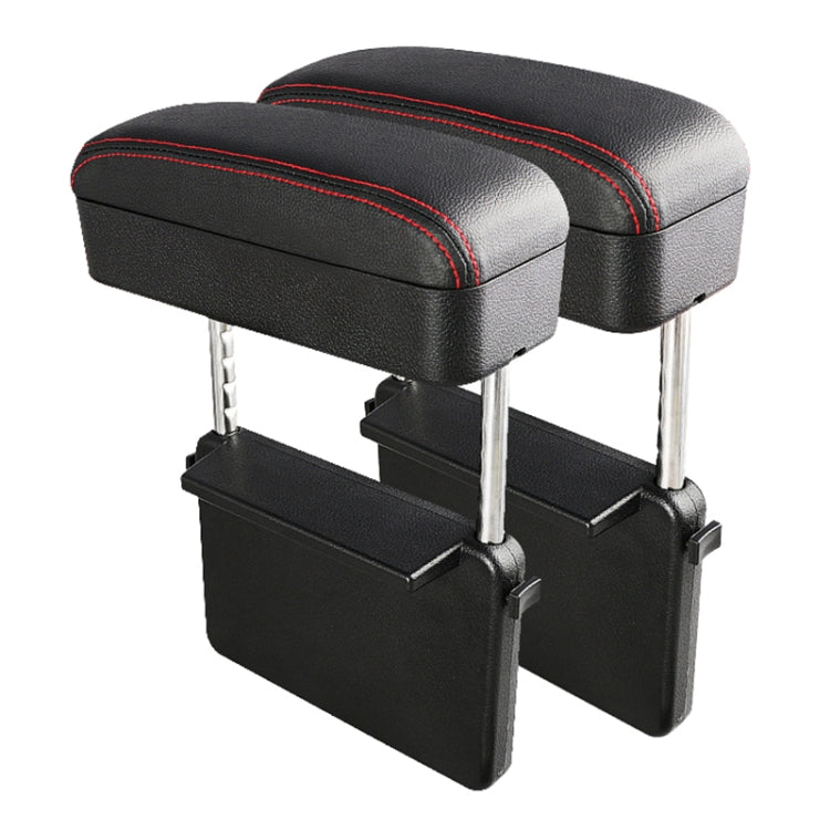 2 PCS Universal Car PU Leather Wrapped Armrest Box Cushion Car Armrest Box Mat with Storage Box (Black Red) - Stowing Tidying by PMC TechLife | Online Shopping South Africa | PMC TechLife | Buy Now Pay Later Mobicred