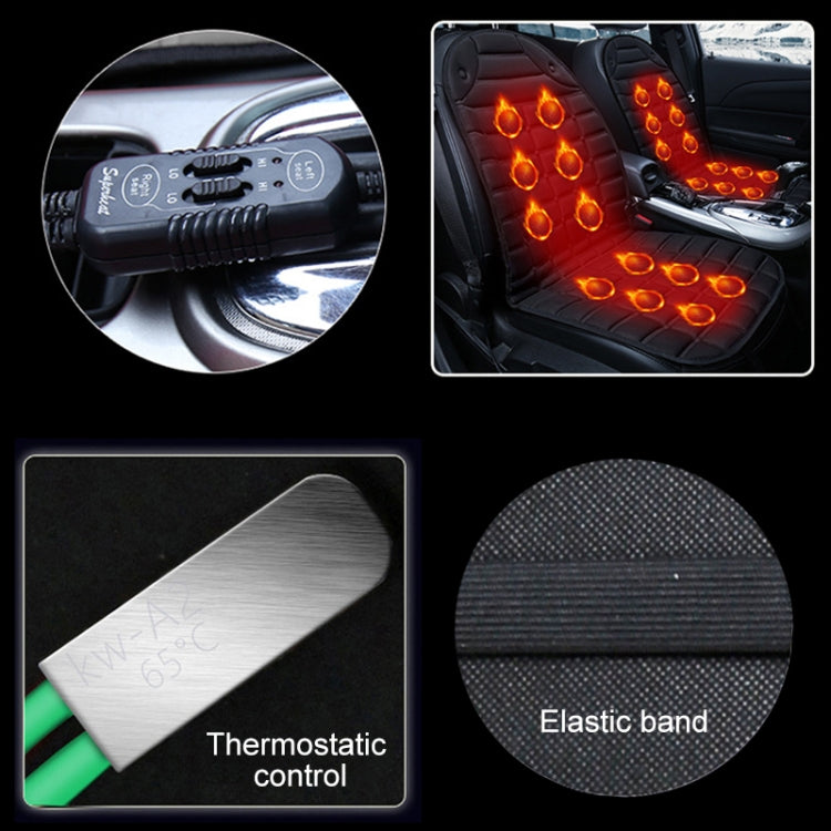 Car 12V Front Seat Heater Cushion Warmer Cover Winter Heated Warm, Double Seat (Coffee) - Seat Accessories by PMC TechLife | Online Shopping South Africa | PMC TechLife | Buy Now Pay Later Mobicred
