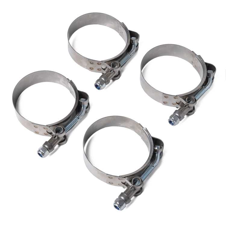 4 PCS Stainless Steel T-Bolt Hose Clamps Pipe Clip Fuel Line Clip, Size: 79-87mm - Booster Cable & Clip by PMC TechLife | Online Shopping South Africa | PMC TechLife | Buy Now Pay Later Mobicred