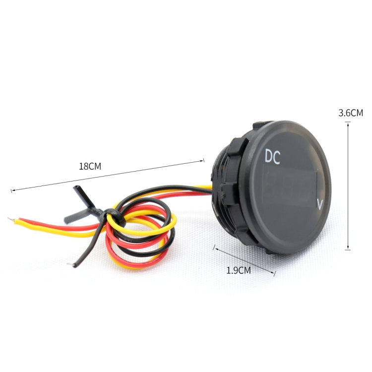 B3612 DC 0-100V IP67 Universal Car / RV / Boat Modified Digital Voltmeter with Cable, Cable Length: 18cm - Clocks & Car Meters by PMC TechLife | Online Shopping South Africa | PMC TechLife | Buy Now Pay Later Mobicred