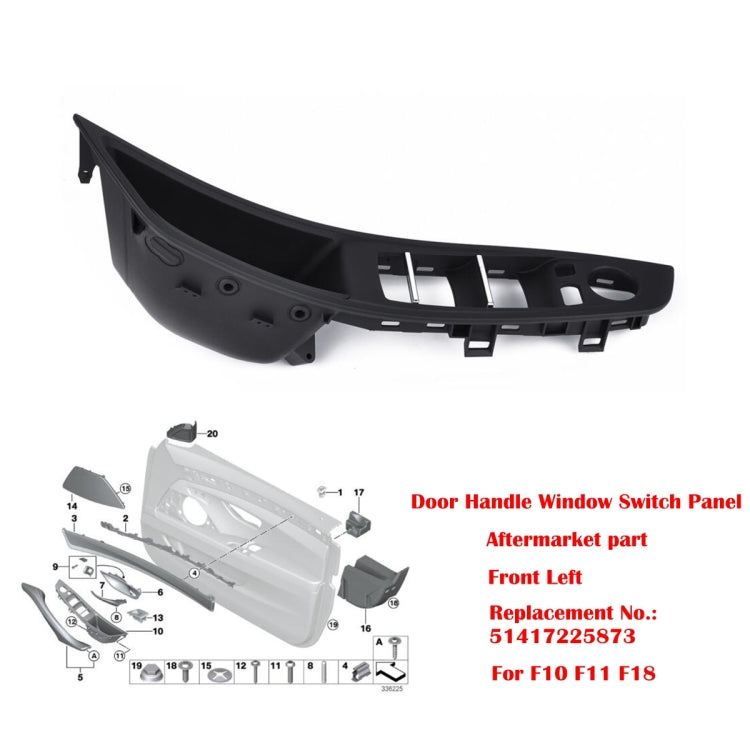 Door Left Front Handle Window Switch Panel 51417225875 for BMW 5 Series(Black) - Door Handles by PMC TechLife | Online Shopping South Africa | PMC TechLife | Buy Now Pay Later Mobicred
