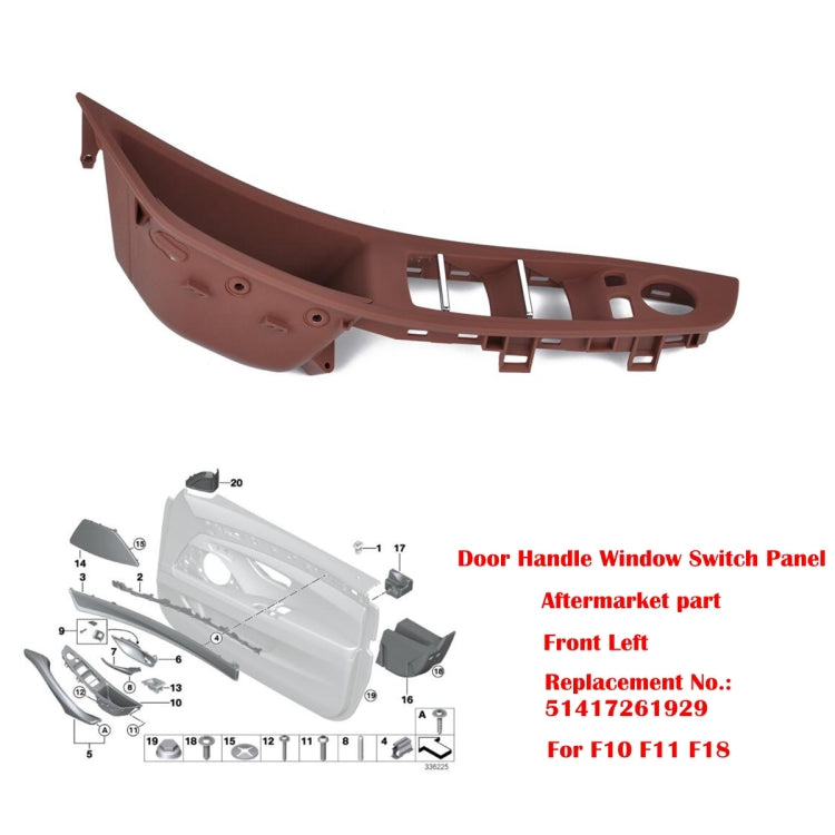 Door Left Front Handle Window Switch Panel 51417225875 for BMW 5 Series(Brown) - Door Handles by PMC TechLife | Online Shopping South Africa | PMC TechLife | Buy Now Pay Later Mobicred