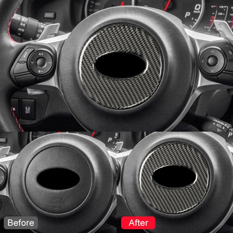 Car Carbon Fiber Steering Wheel Decorative Sticker for Subaru Forester 2016-2018, Left and Right Drive Universal (Black) - Car Interior Mouldings by PMC Jewellery | Online Shopping South Africa | PMC Jewellery | Buy Now Pay Later Mobicred