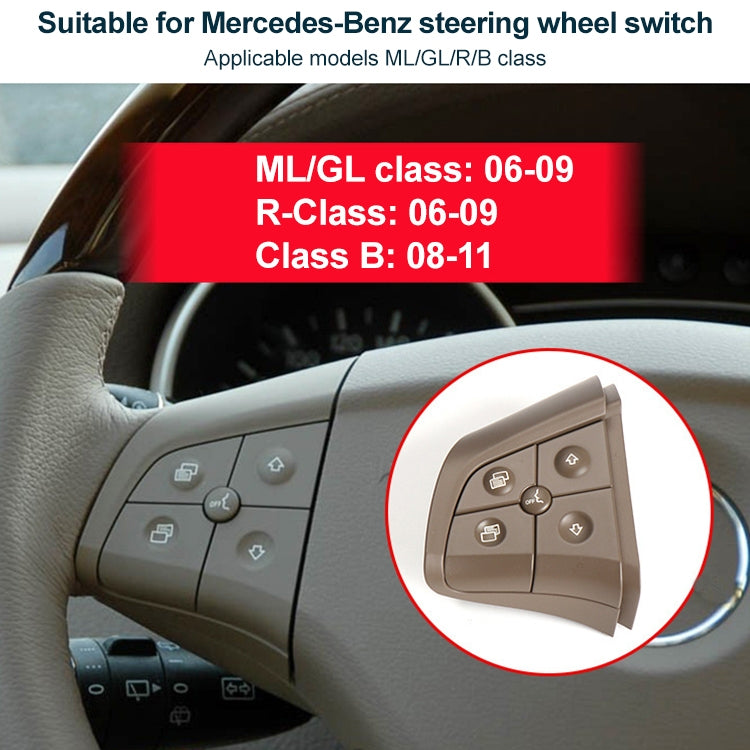 Car Right Side 5-button Steering Wheel Switch Buttons Panel 1648200110 for Mercedes-Benz W164, Left Driving (Coffee) - Car Switches by PMC TechLife | Online Shopping South Africa | PMC TechLife | Buy Now Pay Later Mobicred