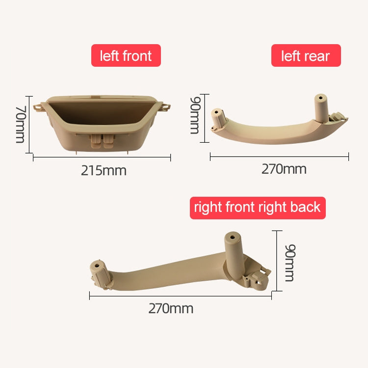 Car Front Left Inside Doors Handle Pull Trim Cover 5141 7394 519-1 for BMW X3 X4, Left Driving (Beige) - Door Handles by PMC TechLife | Online Shopping South Africa | PMC TechLife | Buy Now Pay Later Mobicred