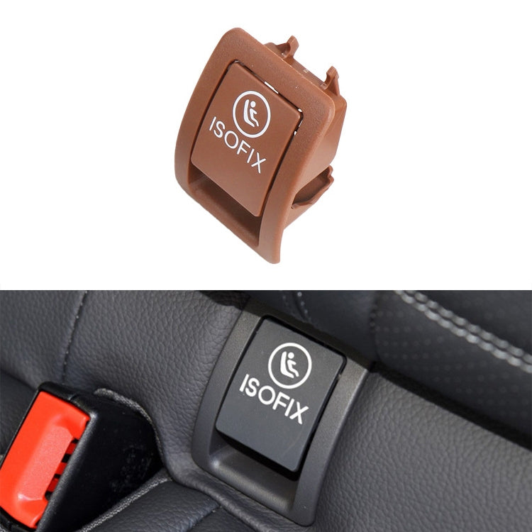 Car Rear Child ISOFIX Switch Seat Safety Cover 2059200513 for Mercedes-Benz W205 2015-2021, Left Driving (Brown) - Seat Belts & Padding by PMC TechLife | Online Shopping South Africa | PMC TechLife | Buy Now Pay Later Mobicred