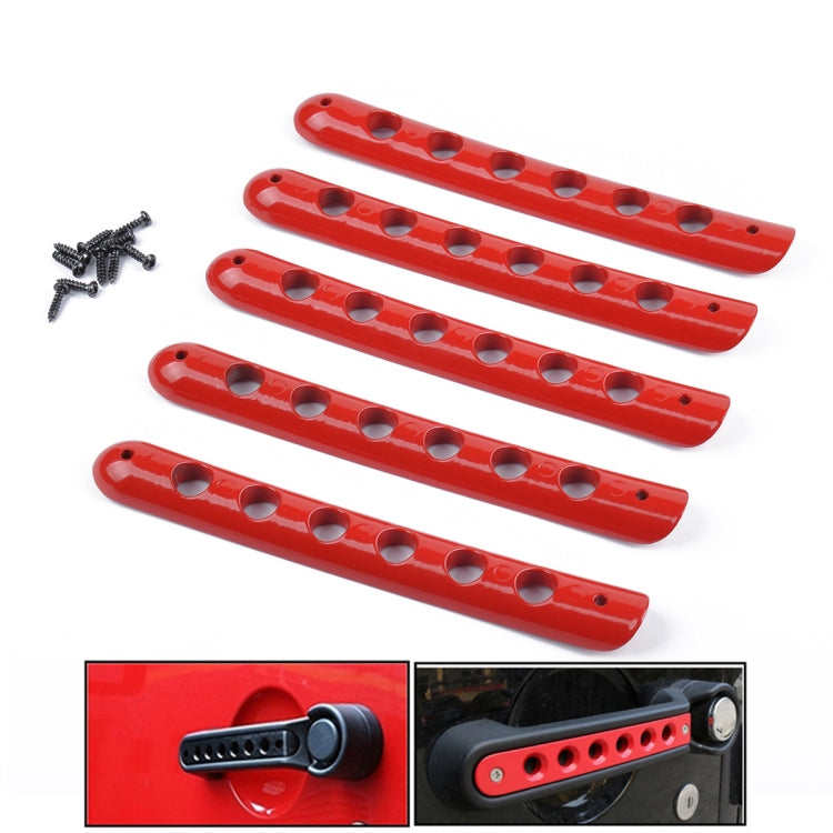5 PCS Auto Handle Cover Door Aluminum Grab Handle Cover for Jeep Wrangler JK 4-Door 2007 -2017(Red) - Door Handles by PMC TechLife | Online Shopping South Africa | PMC TechLife | Buy Now Pay Later Mobicred