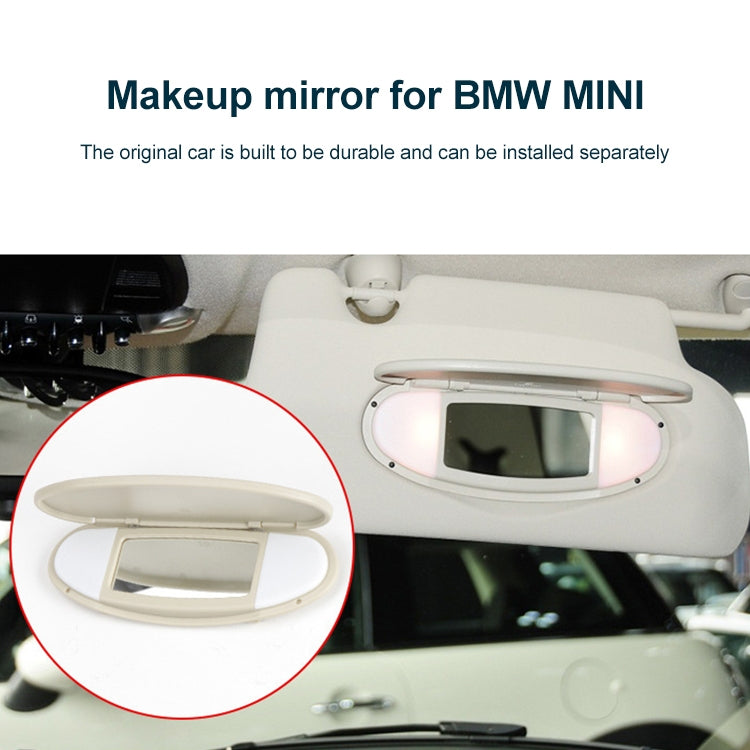Car Sunshade Makeup Mirror Sun Visor for BMW mini R50R56, Left Driving (Beige) - Sunglasses & Glasses Clips by PMC TechLife | Online Shopping South Africa | PMC TechLife | Buy Now Pay Later Mobicred