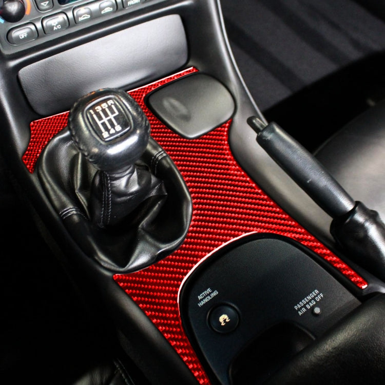 Carbon Fiber Car Gear Panel Sticker for Chevrolet Corvette C5 1998-2004, Left Drive (Red) - Car Interior Mouldings by PMC TechLife | Online Shopping South Africa | PMC TechLife | Buy Now Pay Later Mobicred