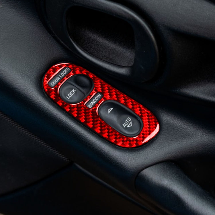 2 in 1 Car Carbon Fiber Door Control Panel  Sticker Set B for Chevrolet Corvette C5 1998-2004, Left Drive(Red) - Car Interior Mouldings by PMC TechLife | Online Shopping South Africa | PMC TechLife | Buy Now Pay Later Mobicred