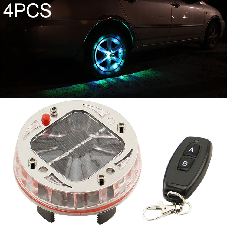 4 PCS Solar LED Car Tire Decoration Flashing Lights Colorful Wheels Hub Atmosphere Lights Infrared Remote Control - Decorative Lights by PMC TechLife | Online Shopping South Africa | PMC TechLife | Buy Now Pay Later Mobicred
