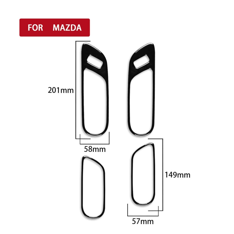 For Mazda 3 Axela 2010-2013 4 in 1 Car Door Handle Decorative Sticker, Left and Right Drive Universal - Car Interior Mouldings by PMC TechLife | Online Shopping South Africa | PMC TechLife | Buy Now Pay Later Mobicred