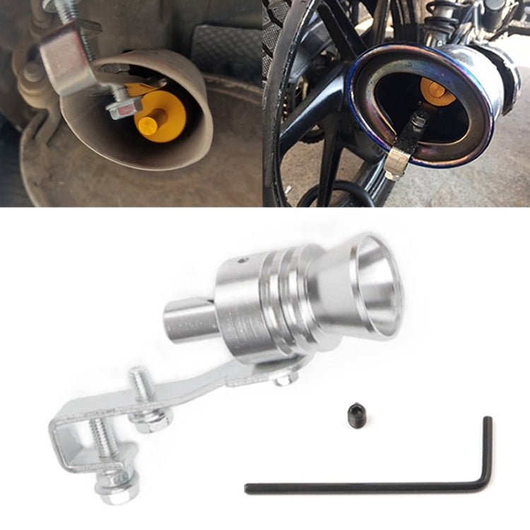 Universal Aluminum Turbo Sound Exhaust Muffler Pipe Whistle Car / Motorcycle Simulator Whistler, Size: L, Outside Diameter: 30mm(Silver) - free shipping - PMC TechLife - Order now!