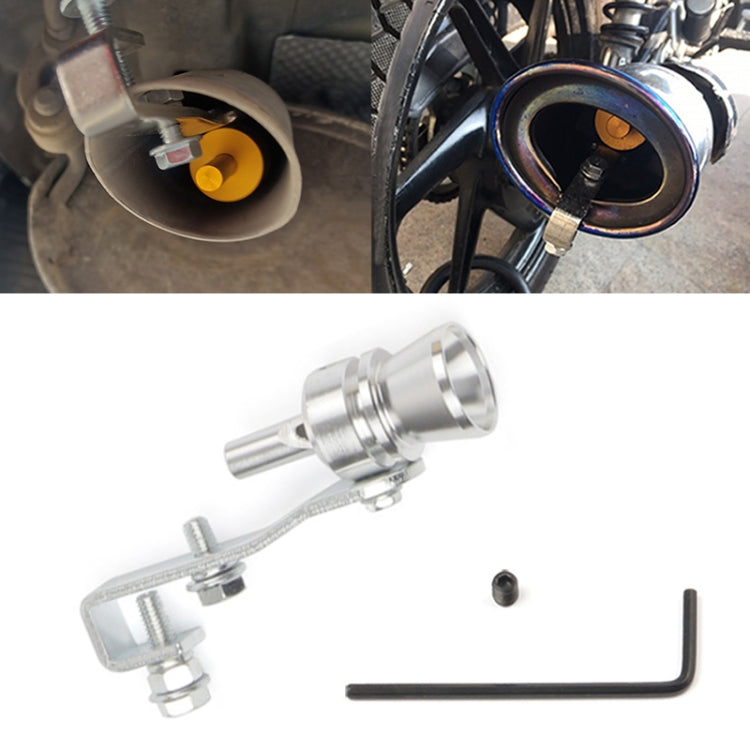 Universal Aluminum Turbo Sound Exhaust Muffler Pipe Whistle Car / Motorcycle Simulator Whistler, Size: M, Outside Diameter: 23mm(Silver) - Exhaust Pipes by PMC TechLife | Online Shopping South Africa | PMC TechLife | Buy Now Pay Later Mobicred