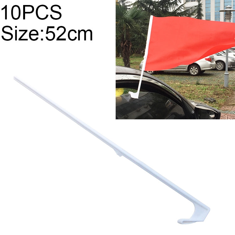 10 PCS 52cm Clip-type Car Window Plastic Flagpole, No Flag - Ornaments by PMC TechLife | Online Shopping South Africa | PMC TechLife
