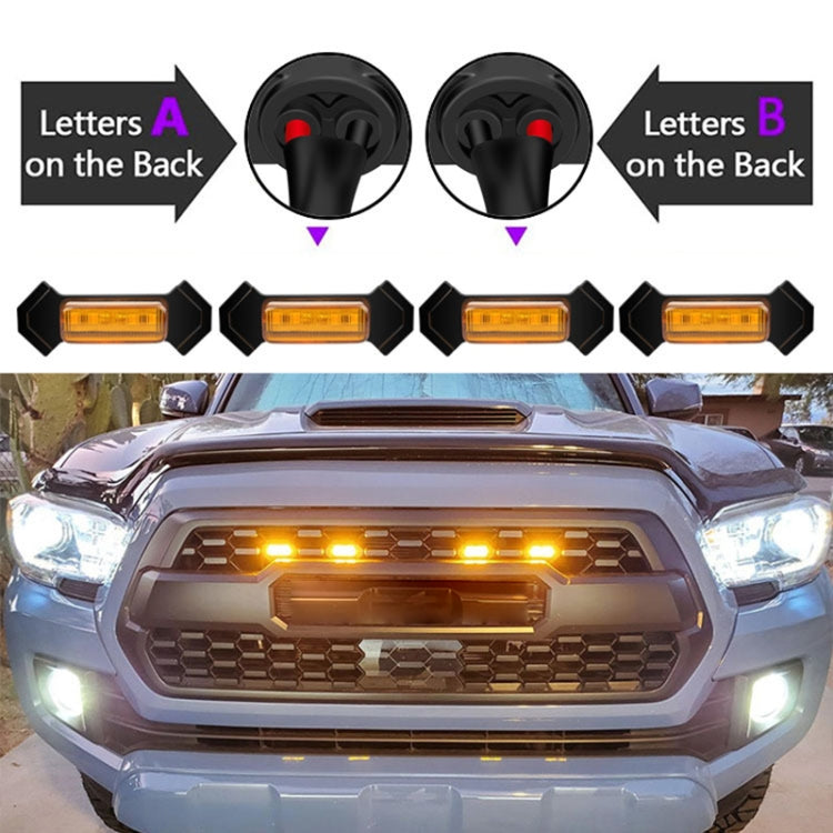 For Toyota Tacoma TRD 2016-2019 4 in 1 Car LED Front Grille Warning Lights, Daytime Running Lights & Wide Lights (Yellow Light) - Clearance Lights by PMC TechLife | Online Shopping South Africa | PMC TechLife | Buy Now Pay Later Mobicred