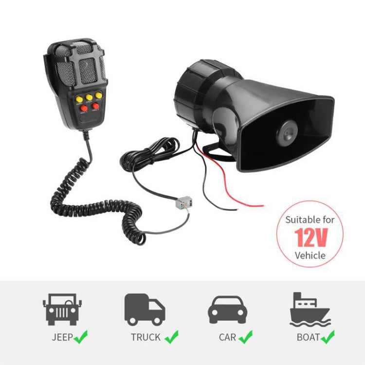 HW-1006B 12V 100W 125dB 5-tone Car Electric Alarm Air Horn Siren Speaker 5 Sound Tone Super Loud with Mic - Security Alarm System by PMC TechLife | Online Shopping South Africa | PMC TechLife | Buy Now Pay Later Mobicred