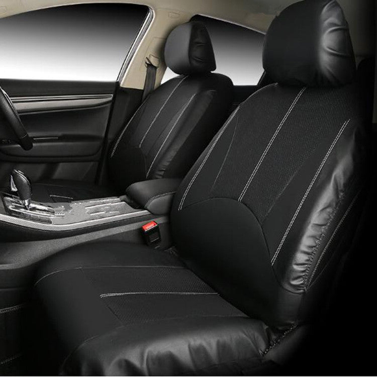 9 in 1 Universal PU Leather Four Seasons Anti-Slippery Cushion Mat Set for 5 Seat Car (Black) - free shipping - PMC TechLife - Order now!