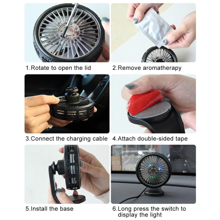 F203B Portable Car Air Outlet Sucker Electric Cooling Fan with Aromatherapy - Heating & Fans by PMC TechLife | Online Shopping South Africa | PMC TechLife | Buy Now Pay Later Mobicred