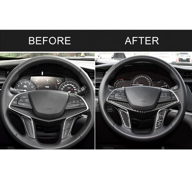 4 in 1 Car Carbon Fiber Steering Wheel Button Decorative Sticker for Cadillac xt5 2016-2017, Left and Right Drive Universal - Car Interior Mouldings by PMC TechLife | Online Shopping South Africa | PMC TechLife | Buy Now Pay Later Mobicred