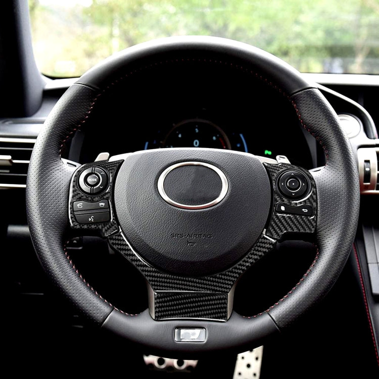 4 in 1 Car Carbon Fiber Steering Wheel Button Decorative Sticker for Lexus IS250 NX200 200t 300h, Left and Right Drive Universal - Car Interior Mouldings by PMC TechLife | Online Shopping South Africa | PMC TechLife | Buy Now Pay Later Mobicred
