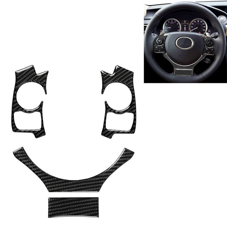 4 in 1 Car Carbon Fiber Steering Wheel Button Decorative Sticker for Lexus IS250 NX200 200t 300h, Left and Right Drive Universal - Car Interior Mouldings by PMC TechLife | Online Shopping South Africa | PMC TechLife | Buy Now Pay Later Mobicred