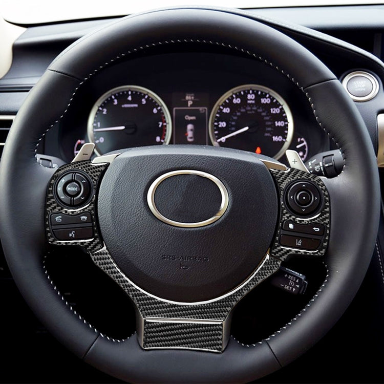 4 in 1 Car Carbon Fiber Steering Wheel Button Decorative Sticker for Lexus IS250 NX200 200t 300h, Left and Right Drive Universal - Car Interior Mouldings by PMC TechLife | Online Shopping South Africa | PMC TechLife | Buy Now Pay Later Mobicred