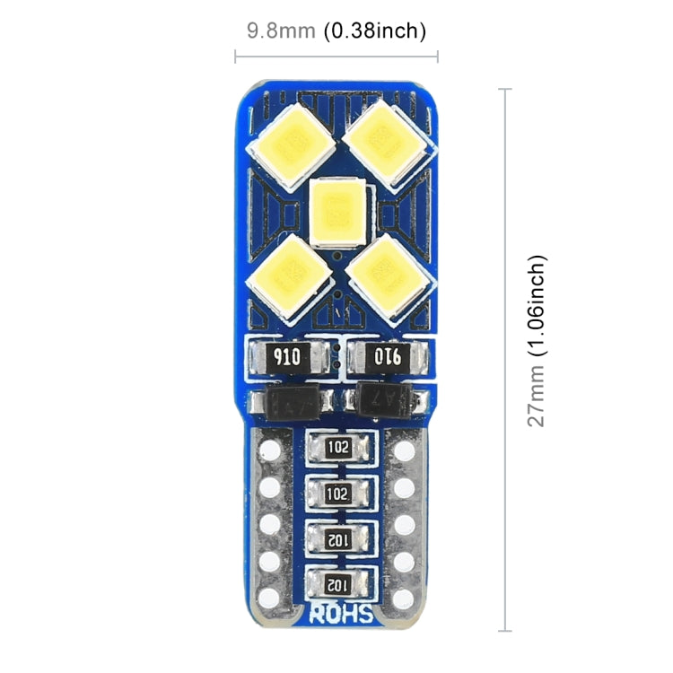 2 PCS T10 / W5W / 168 DC12V 1.8W 6000K 130LM 10LEDs SMD-2835 Car Reading Lamp Clearance Light, with Decoder - Clearance Lights by PMC TechLife | Online Shopping South Africa | PMC TechLife | Buy Now Pay Later Mobicred