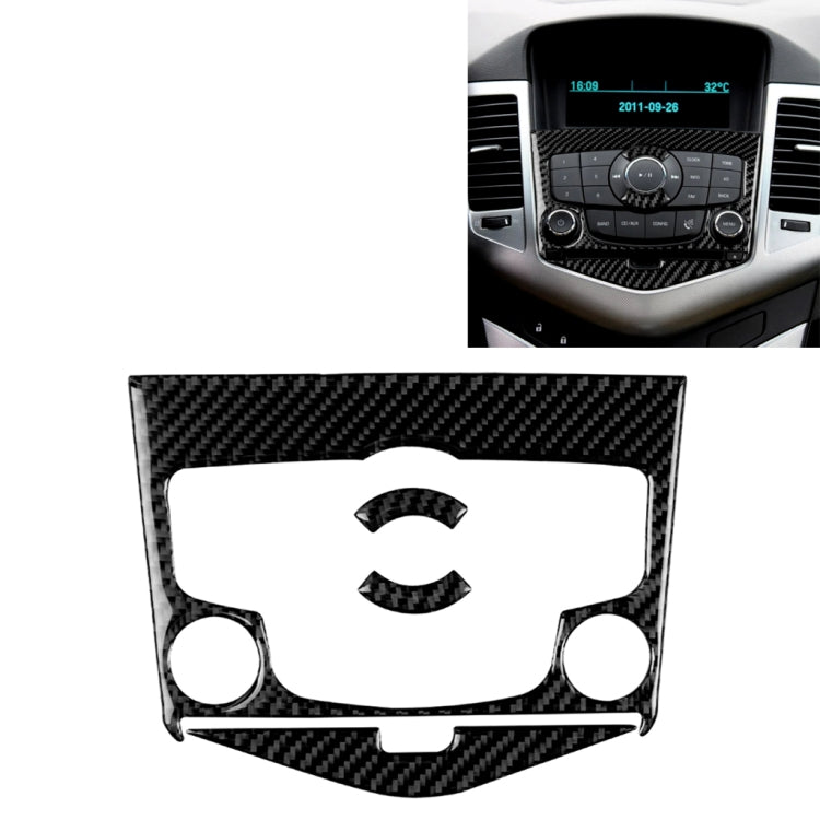 Car Carbon Fiber CD Panel Decorative Sticker for Chevrolet Cruze 2009-2015, Left and Right Drive Universal - Car Interior Mouldings by PMC TechLife | Online Shopping South Africa | PMC TechLife | Buy Now Pay Later Mobicred