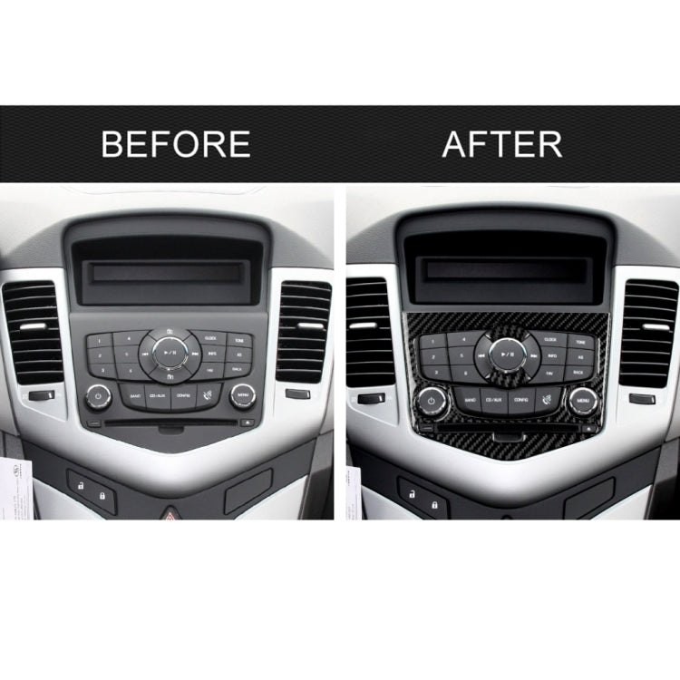 Car Carbon Fiber CD Panel Decorative Sticker for Chevrolet Cruze 2009-2015, Left and Right Drive Universal - Car Interior Mouldings by PMC TechLife | Online Shopping South Africa | PMC TechLife | Buy Now Pay Later Mobicred