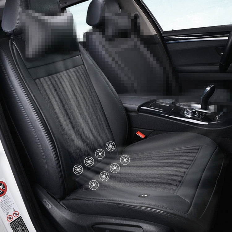 Car 12V Cushion Summer USB Breathable Ice Silk Seat Cover, Eight Fans + Ventilation and Refrigeration (Black) - Seat Accessories by PMC TechLife | Online Shopping South Africa | PMC TechLife | Buy Now Pay Later Mobicred