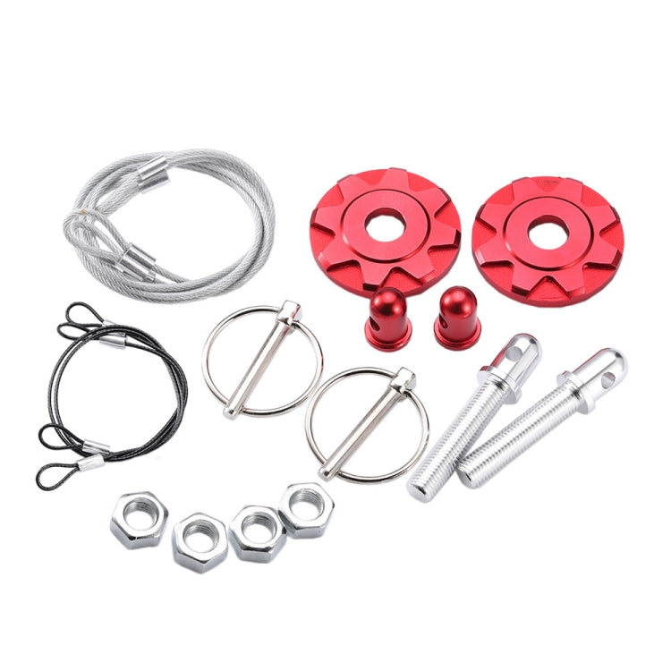 XH-6041 Car Universal Modified Aluminum Alloy Engine Hood Lock Cover(Red) - Locks & Hasps by PMC TechLife | Online Shopping South Africa | PMC TechLife | Buy Now Pay Later Mobicred