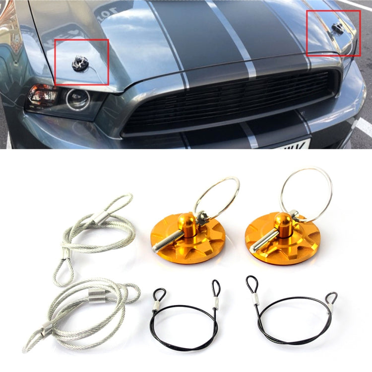 XH-6049 Car Universal Modified Racing Punch-free Aluminum Engine Hood Lock Cover(Gold) - Locks & Hasps by PMC TechLife | Online Shopping South Africa | PMC TechLife | Buy Now Pay Later Mobicred
