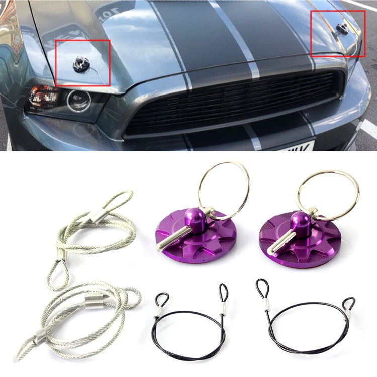 XH-6049 Car Universal Modified Racing Punch-free Aluminum Engine Hood Lock Cover(Purple) - Locks & Hasps by PMC TechLife | Online Shopping South Africa | PMC TechLife | Buy Now Pay Later Mobicred