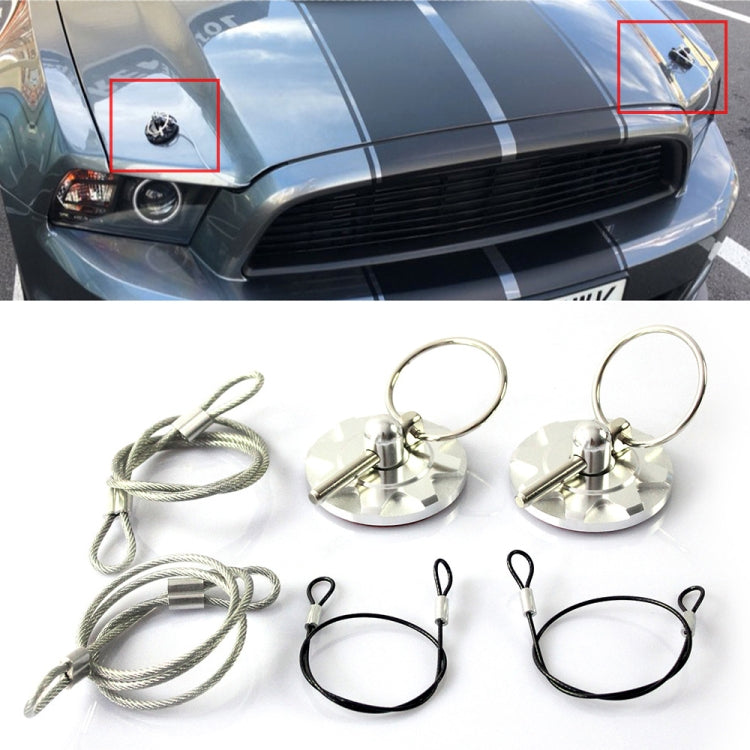 XH-6049 Car Universal Modified Racing Punch-free Aluminum Engine Hood Lock Cover(Silver) - Locks & Hasps by PMC TechLife | Online Shopping South Africa | PMC TechLife | Buy Now Pay Later Mobicred