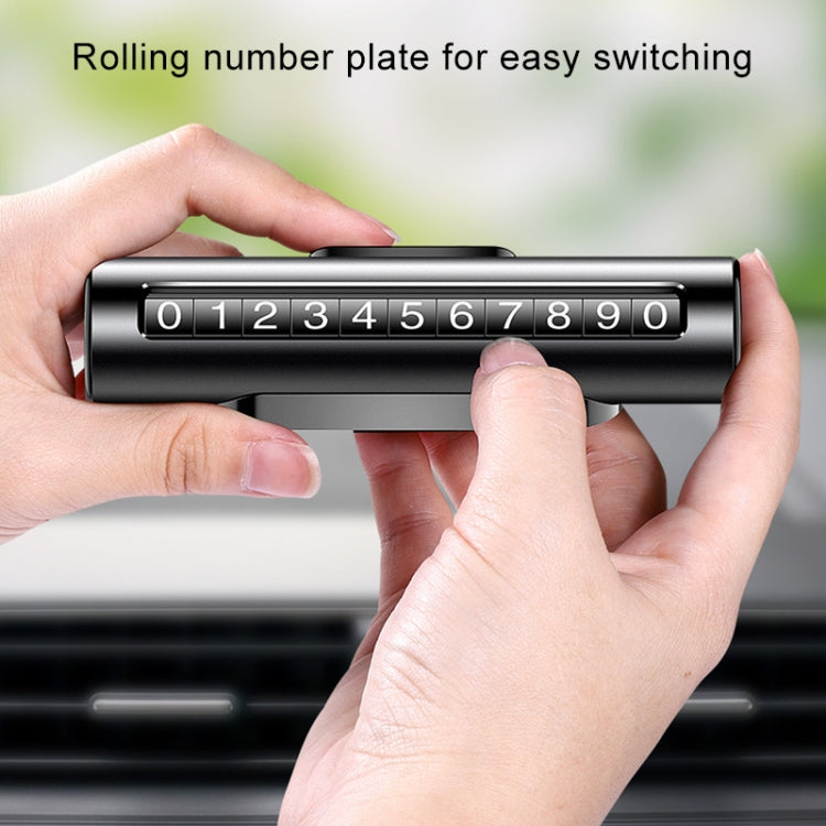 Car Metal Roller Creative Temporary Parking Card Parking Number Card (Black) - Parking Card by PMC TechLife | Online Shopping South Africa | PMC TechLife | Buy Now Pay Later Mobicred