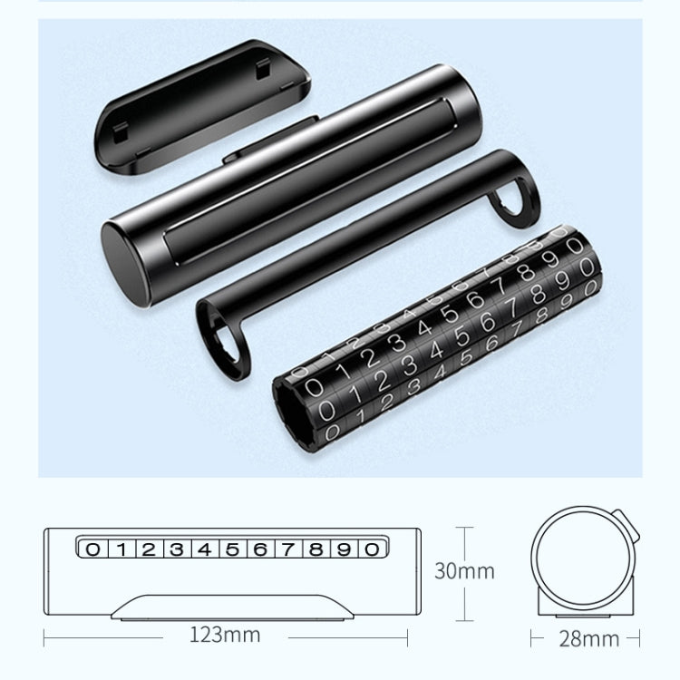 Car Metal Roller Creative Temporary Parking Card Parking Number Card (Silver) - Parking Card by PMC TechLife | Online Shopping South Africa | PMC TechLife | Buy Now Pay Later Mobicred