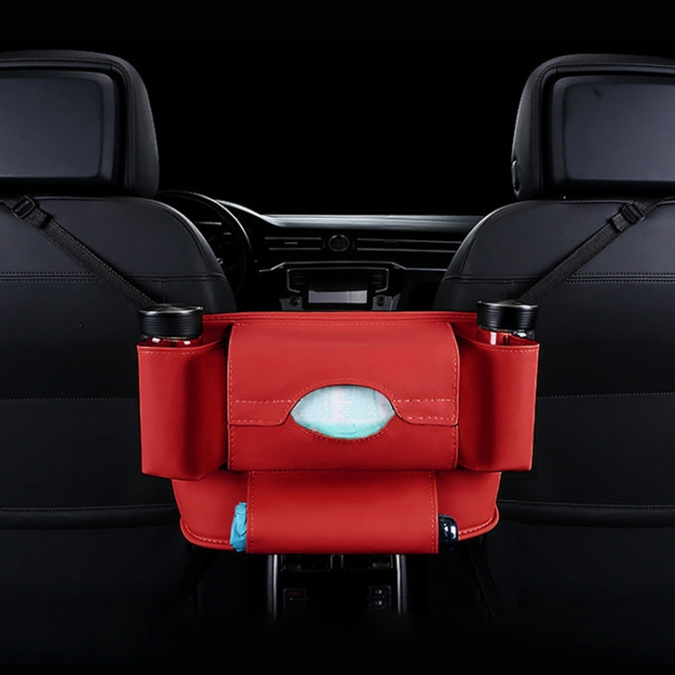 Car Front Seat Hanging Bag Paper Towel / Water Cup Storage Bag(Red) - free shipping - PMC Jewellery - Order now!