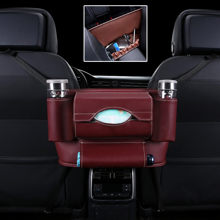 Car Front Seat Hanging Bag Paper Towel / Water Cup Storage Bag(Wine Red) - Tissue Boxes by PMC Jewellery | Online Shopping South Africa | PMC Jewellery | Buy Now Pay Later Mobicred
