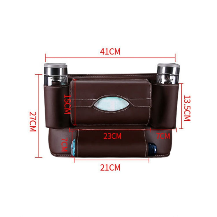 Car Front Seat Hanging Bag Paper Towel / Water Cup Storage Bag(Brown) - free shipping - PMC Jewellery - Order now!