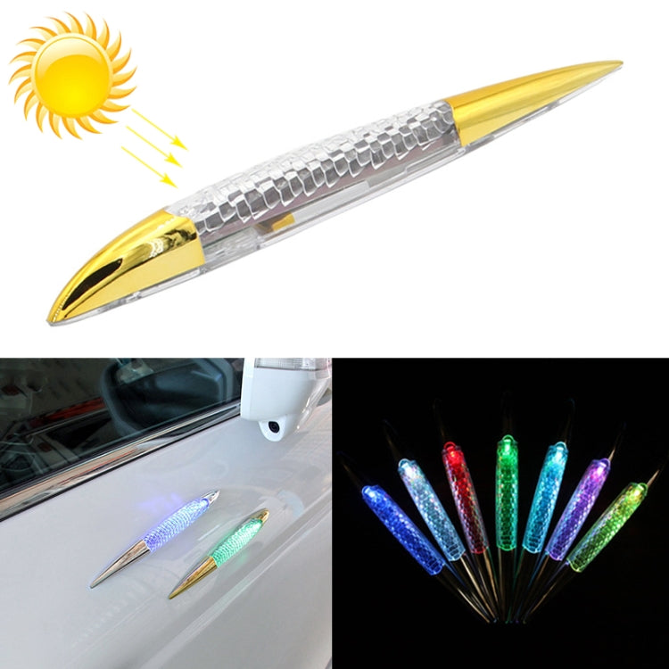 Car Solar Shark Gill Warning Lights Car Door Anti-collision Rear-end Collision LED Dlashing Lamp, Mode: Constant Bright + Flashing (Gold) - Warning Lights by PMC TechLife | Online Shopping South Africa | PMC TechLife | Buy Now Pay Later Mobicred