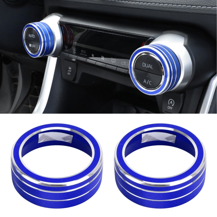 2 PCS Car Aluminum Alloy Air Conditioner Knob Case for Toyota RAV4 / Wildlander (Blue) - free shipping - PMC TechLife - Order now!