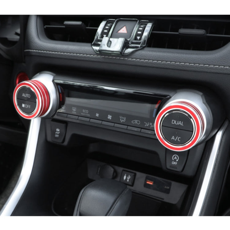 2 PCS Car Aluminum Alloy Air Conditioner Knob Case for Toyota RAV4 / Wildlander (Red) - Decoration Rings by PMC TechLife | Online Shopping South Africa | PMC TechLife | Buy Now Pay Later Mobicred
