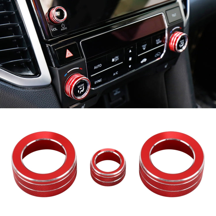 3 PCS Car Metal Air Conditioner Knob Case for Honda AVANCIER / URV (Red) - Decoration Rings by PMC TechLife | Online Shopping South Africa | PMC TechLife | Buy Now Pay Later Mobicred