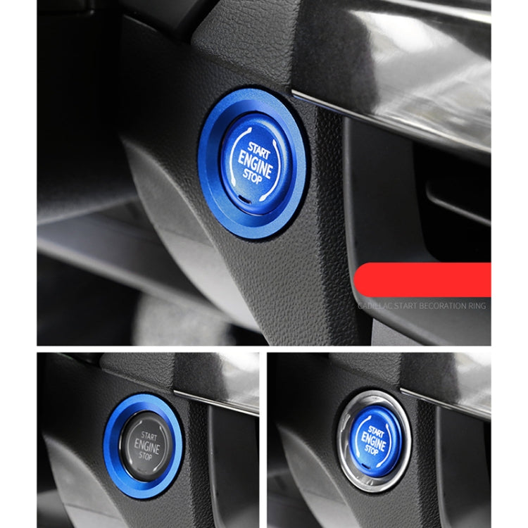 Car Engine Start Key Push Button Ring Trim Metal Sticker Decoration for Cadillac CT5 CT4 XT4 XT6 / Chevrolet Silverado (Blue) - Decoration Rings by PMC TechLife | Online Shopping South Africa | PMC TechLife | Buy Now Pay Later Mobicred