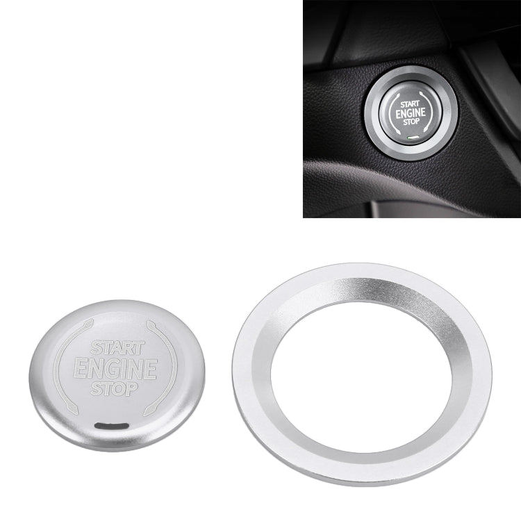 Car Engine Start Key Push Button Ring Trim Metal Sticker Decoration for Cadillac CT5 CT4 XT4 XT6 / Chevrolet Silverado (Silver) - Decoration Rings by PMC TechLife | Online Shopping South Africa | PMC TechLife | Buy Now Pay Later Mobicred