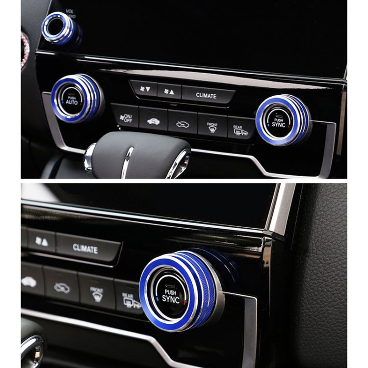 3 PCS Car Metal Air Conditioner Knob Case for Honda CR-V 2017(Blue) - Decoration Rings by PMC TechLife | Online Shopping South Africa | PMC TechLife | Buy Now Pay Later Mobicred