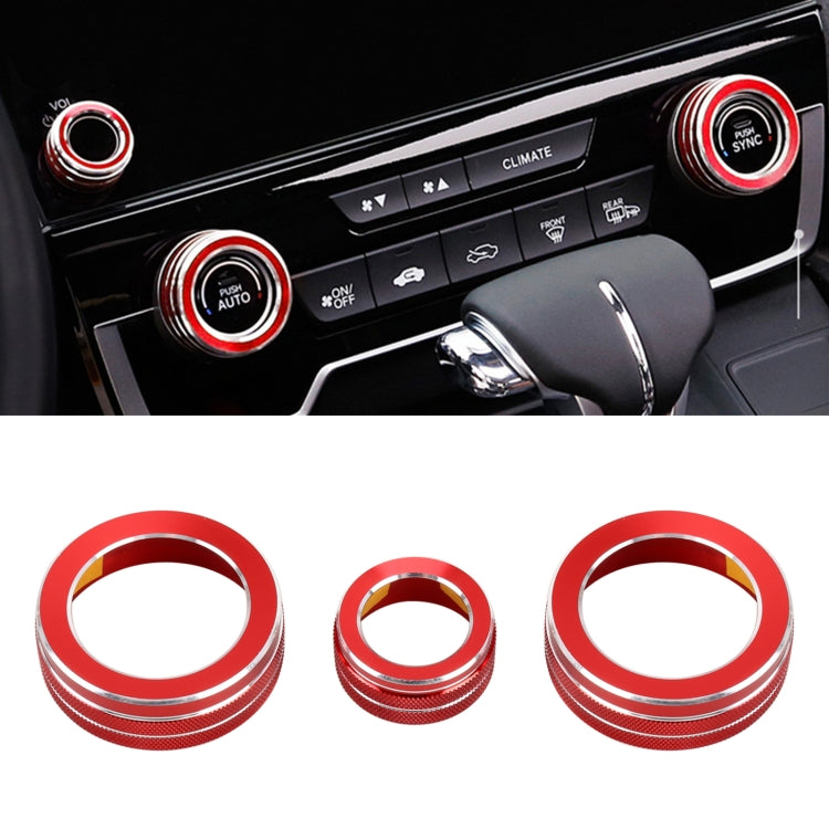 3 PCS Car Metal Air Conditioner Knob Case for Honda CR-V 2017(Red) - free shipping - PMC TechLife - Order now!